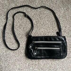 Black Leather Crossbody Bag